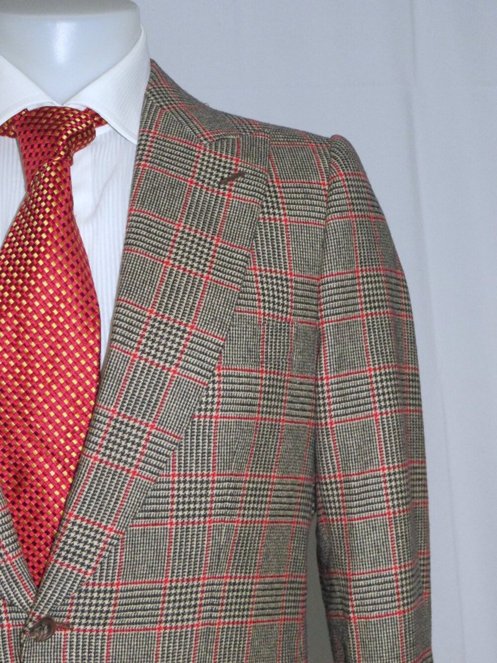 Edward Sexton Savile Row MTM Gray Glen Plaid One Button Sport Coat 38R